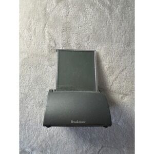 Brookstone Digital Alarm Clock Vertical Transparent Display Metallic Gray Desk